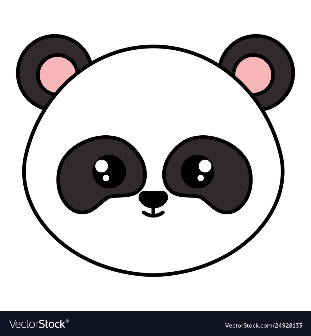 Cute panda bear head character