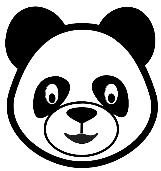 Cute panda head clipart free