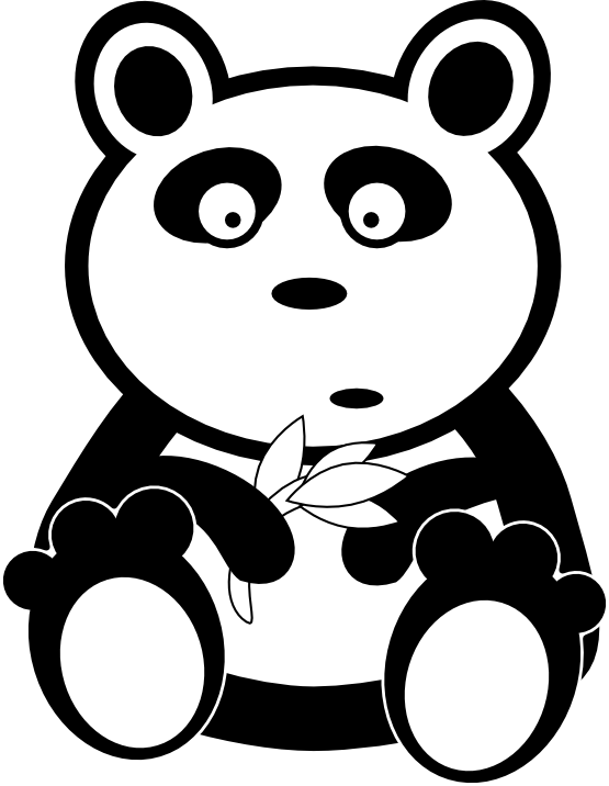 Panda clipart black.