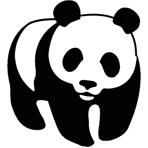 Simple panda cliparts.
