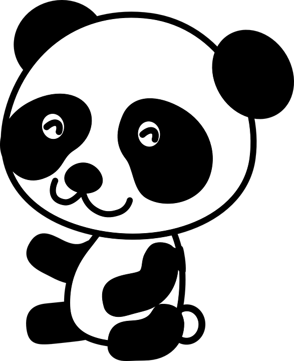 Panda clipart simple.
