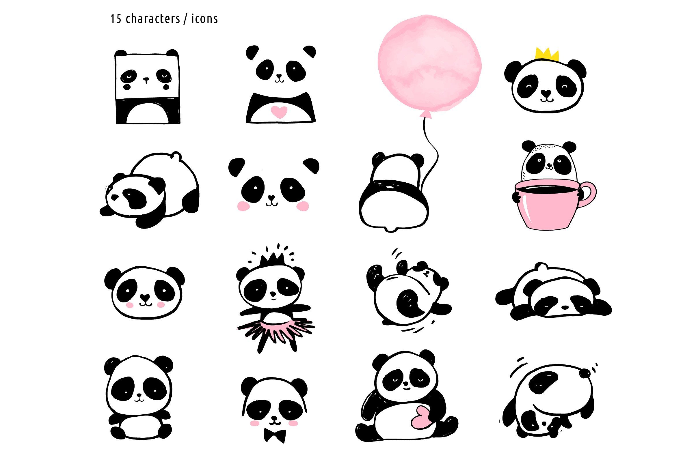 Panda bear design collection by Marish on