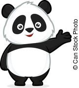 Standing panda bear Vector Clipart Royalty Free