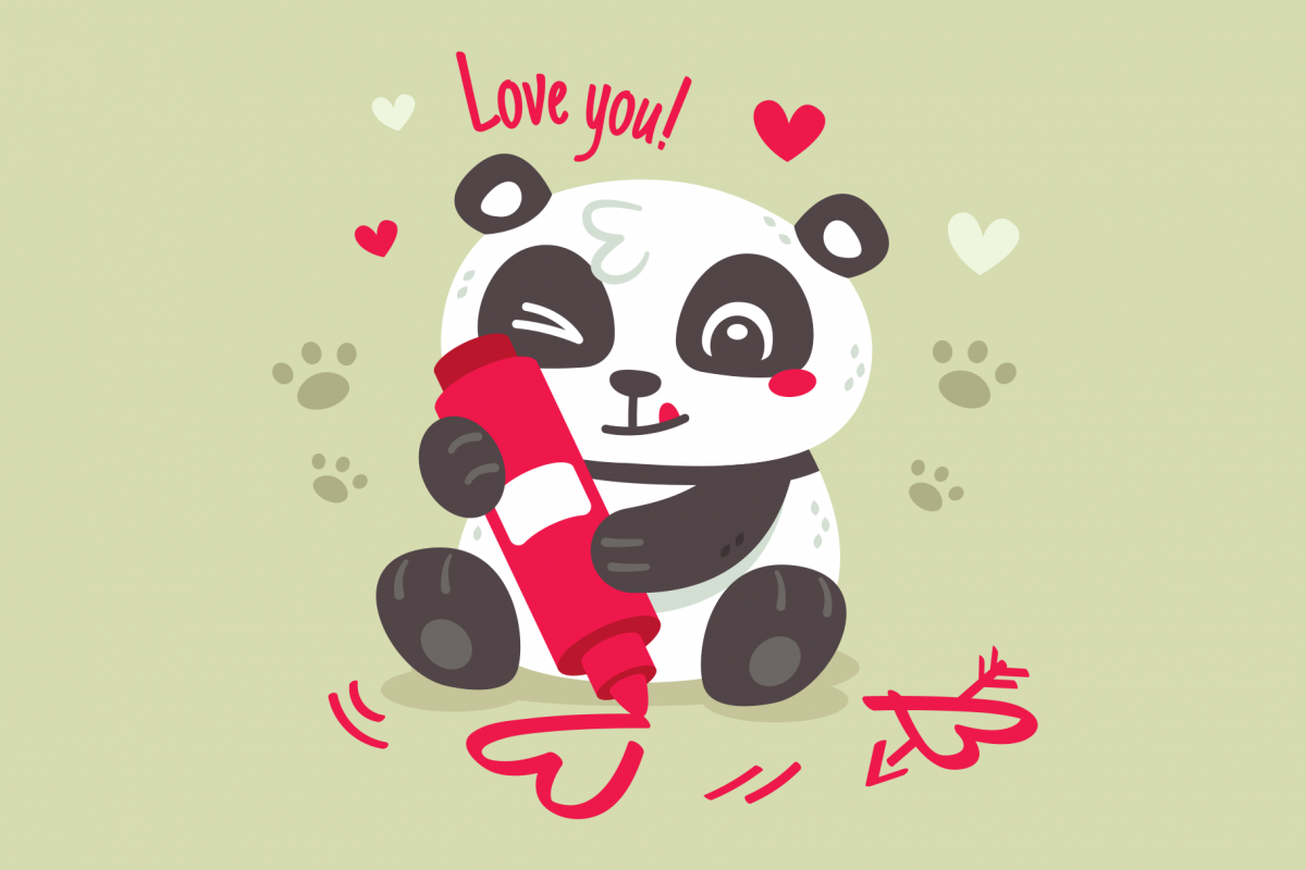 Panda Love Valentines Day
