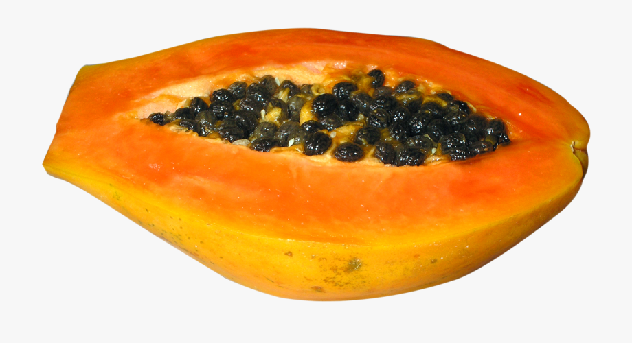 Half cut papaya.