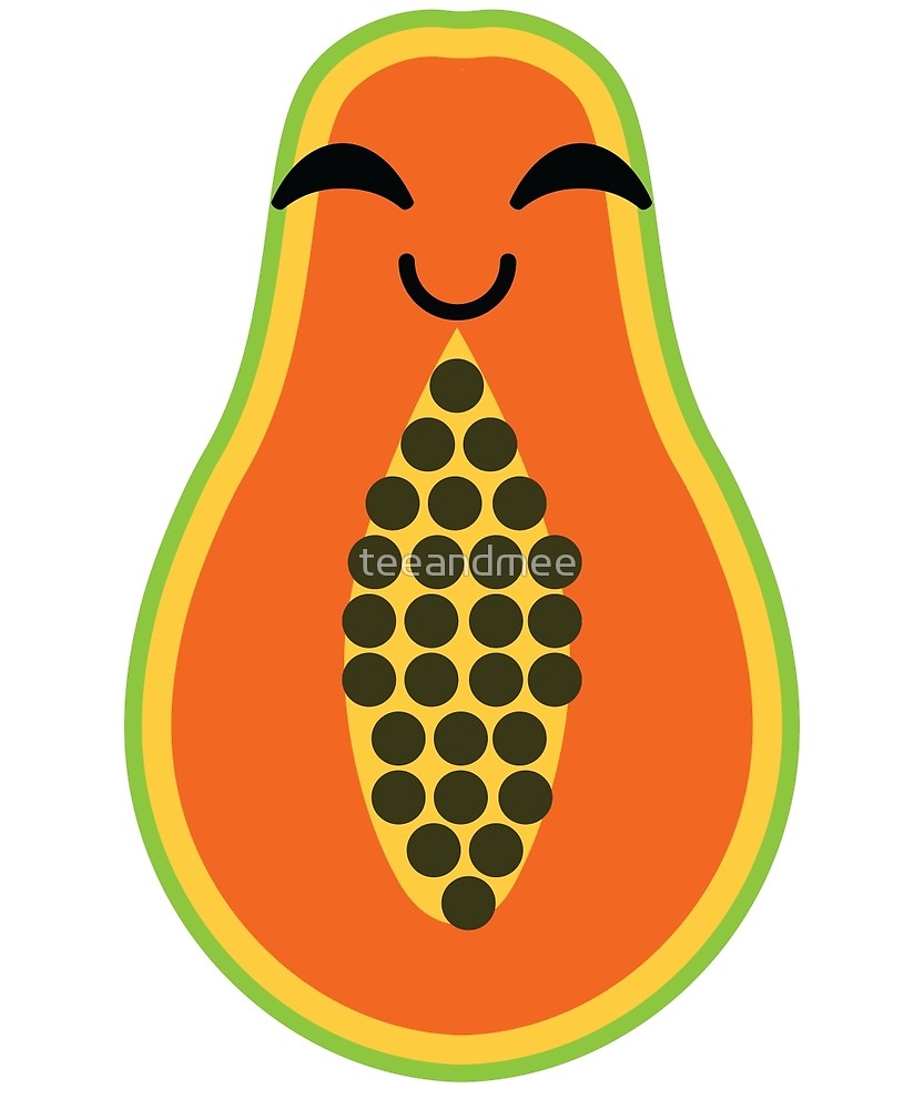 Papaya Emoji Happy with Joy