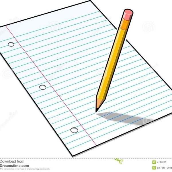 Pencil Writing In Notebook Clipart