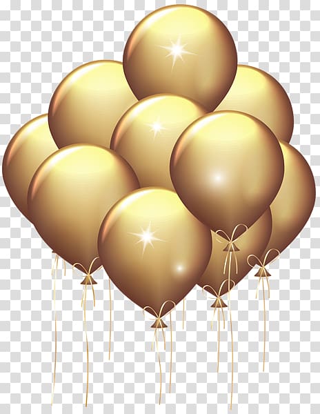 Balloon Gold Party , balloon transparent background PNG