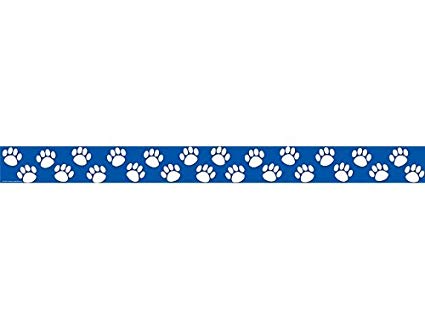 Teacher Created Resources Blue with White Paw Prints Straight Border Trim