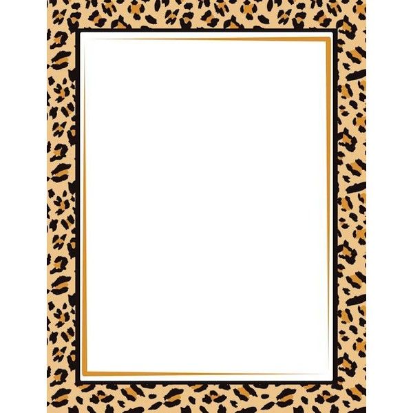 Leopard print border.