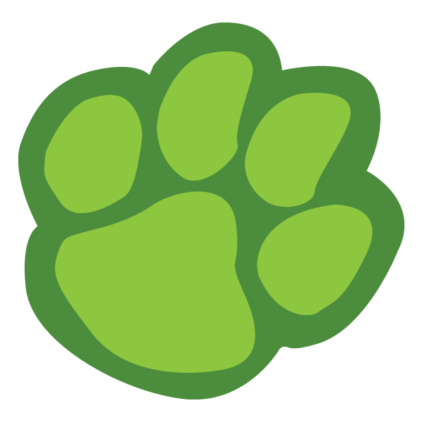 Green paw print.