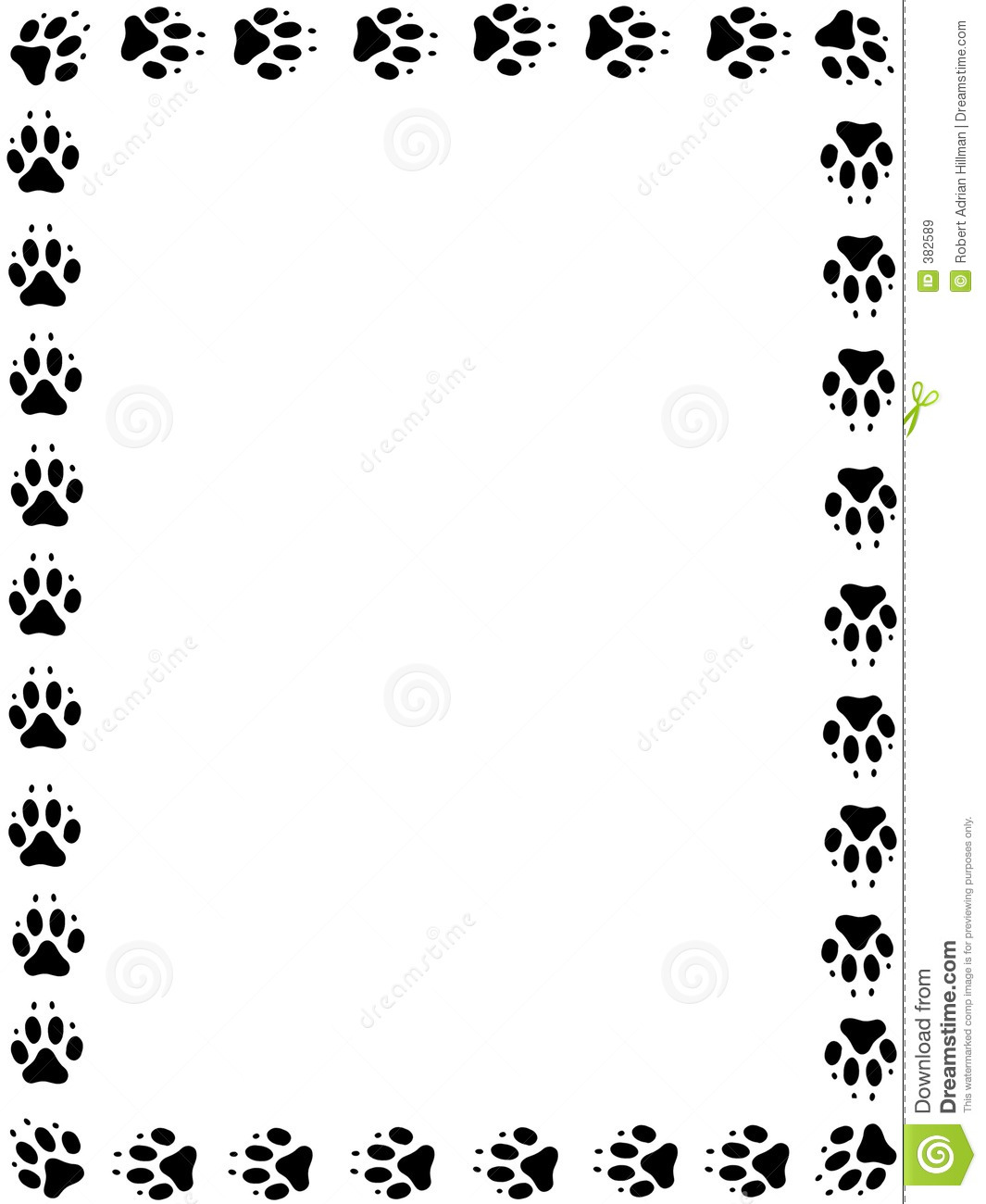 Best Photos of Dog Paw Print Border Template