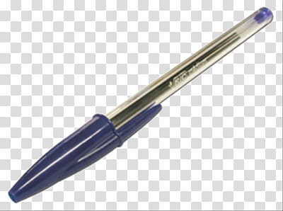 School, blue BIC ballpoint pen transparent background PNG