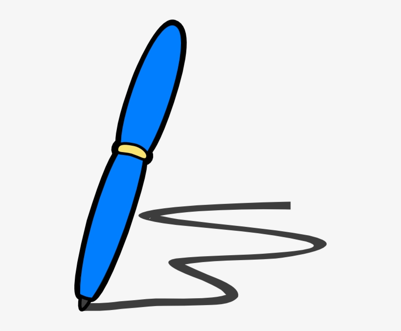 Blue pen write.