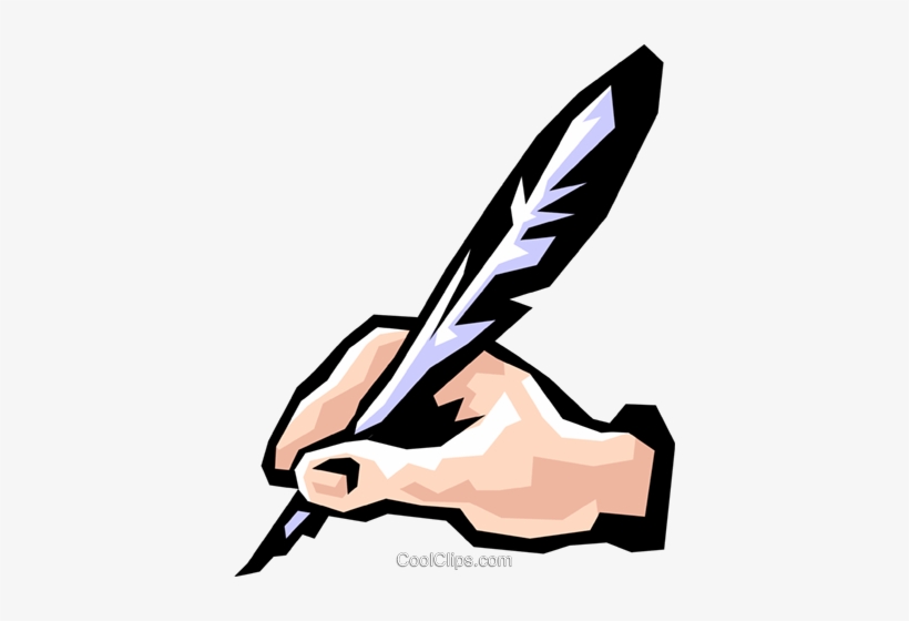 Hand Writing With Feathers Royalty Free Vector Clip
