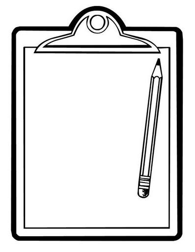 Clipboard and pencil.