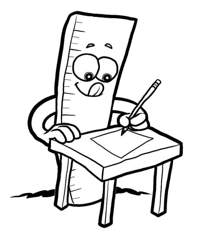 Pencil black and white ruler and pencil clipart