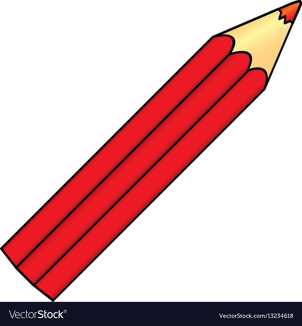 Red pencil color icon