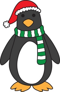 Christmas penguin clip.