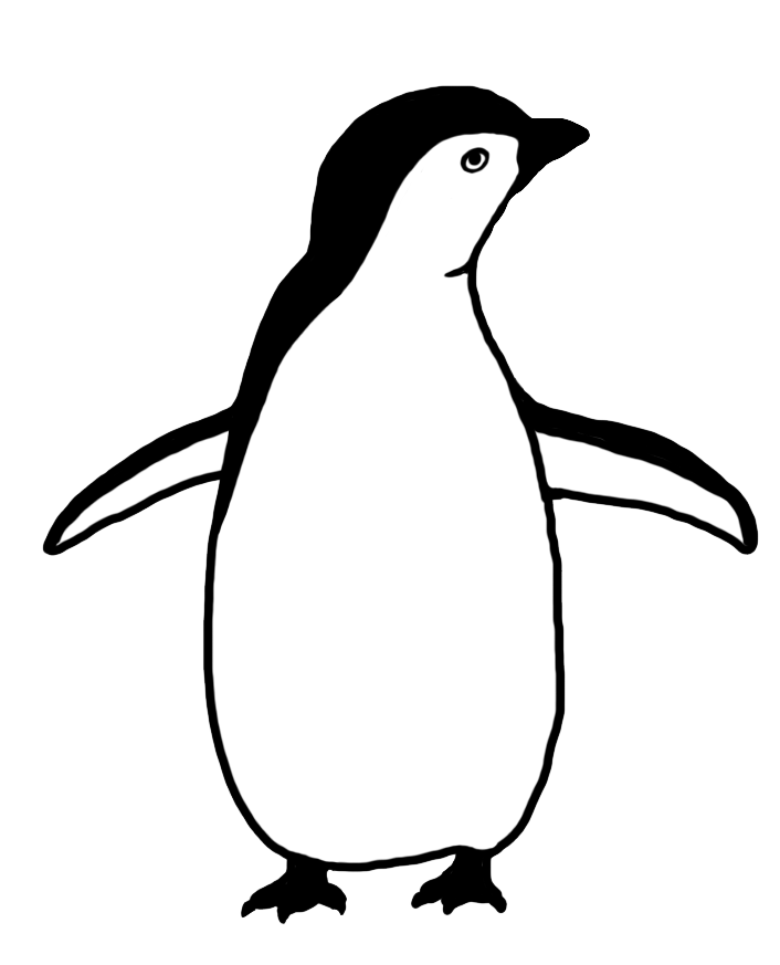 Penguin clipart black.