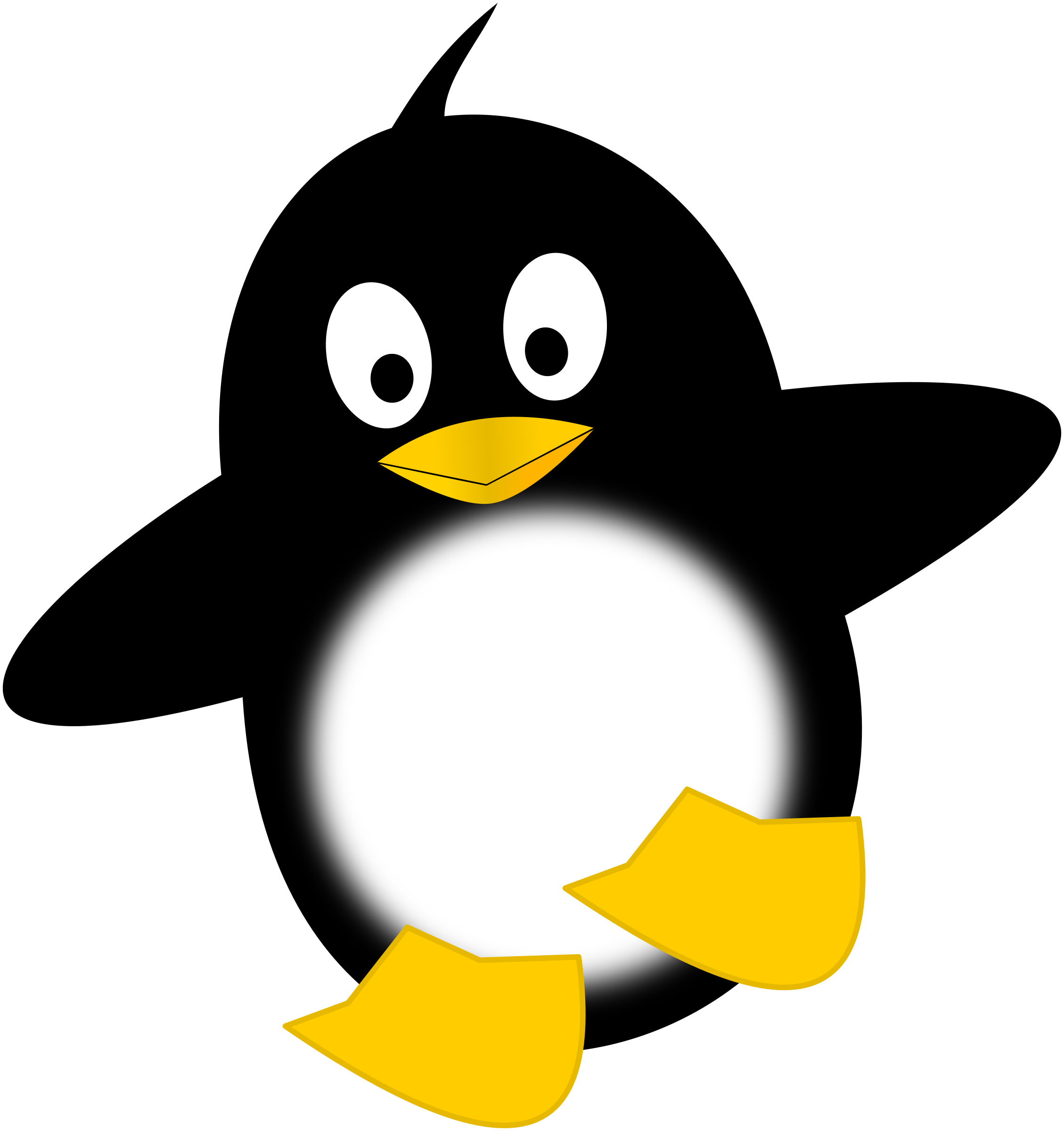 Funny little penguin vector clipart image