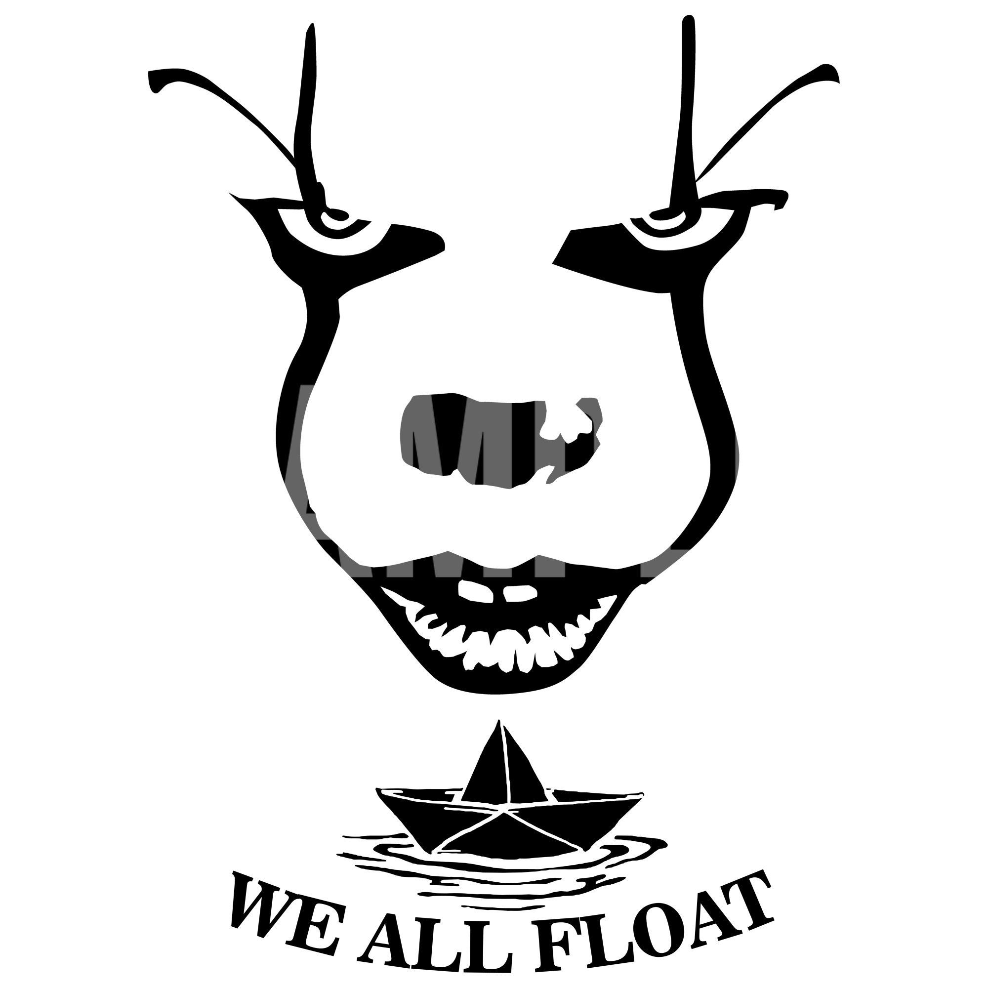 Pennywise IT We All Float SVG PNG Cuttable Cut File