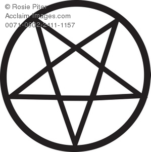 Clipart Illustration of a Pentagram