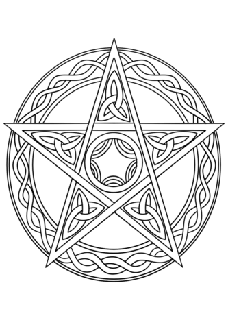 Wiccan pentagram coloring.