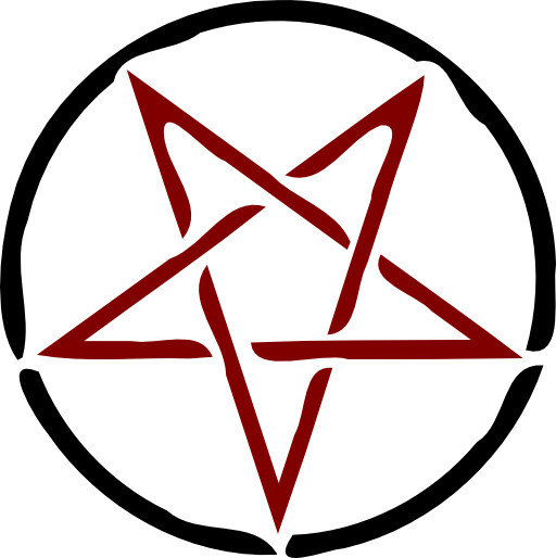 Red pentagram clipart.