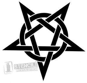 Pentagram stencil craft.