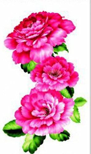 New design and hot selling Red peony realistic and fake temp tattoo  stickers for women