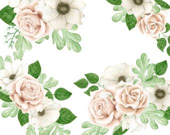 Peonies Watercolor flowers clipart, Peony clipart, wedding
