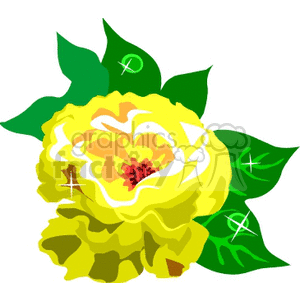 Yellow Peony or Chrysanthemum clipart
