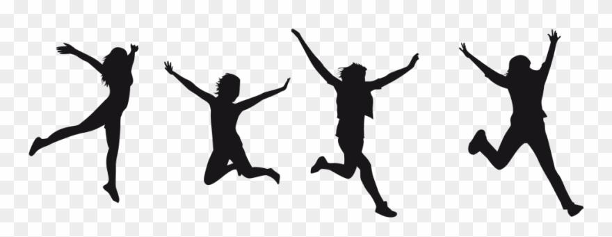 Joy jumping silhouette.