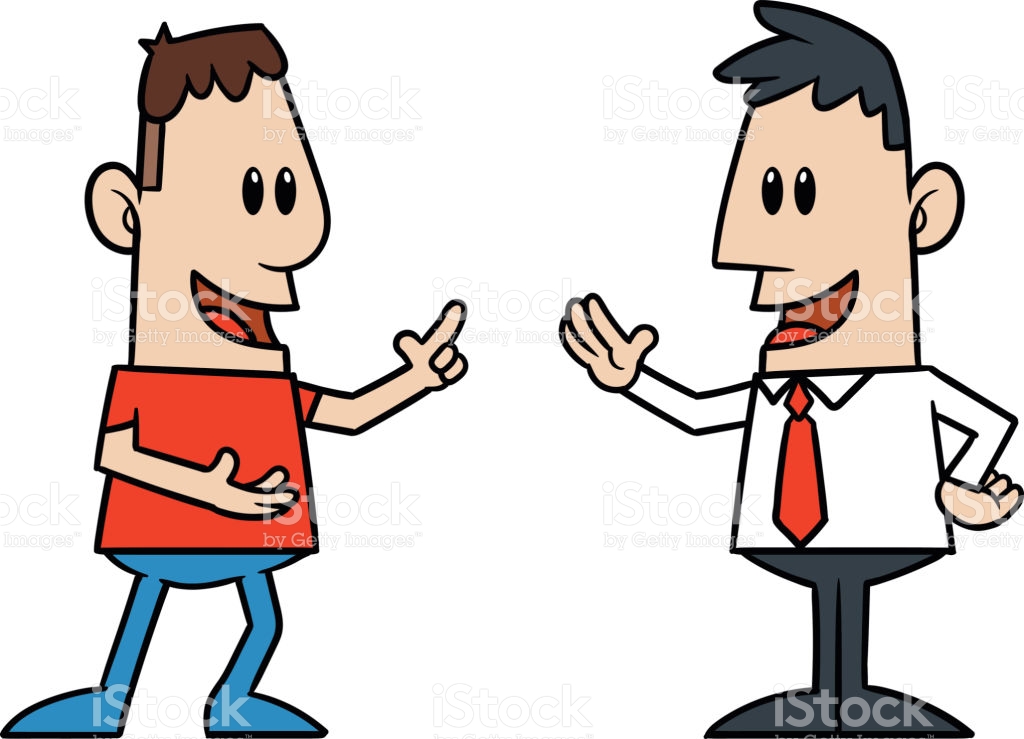 Two people talking clipart
