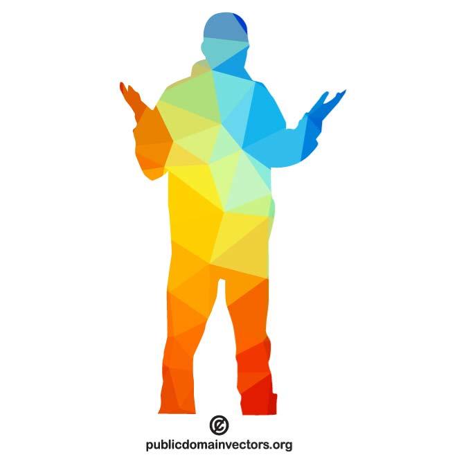 Colored silhouette man.