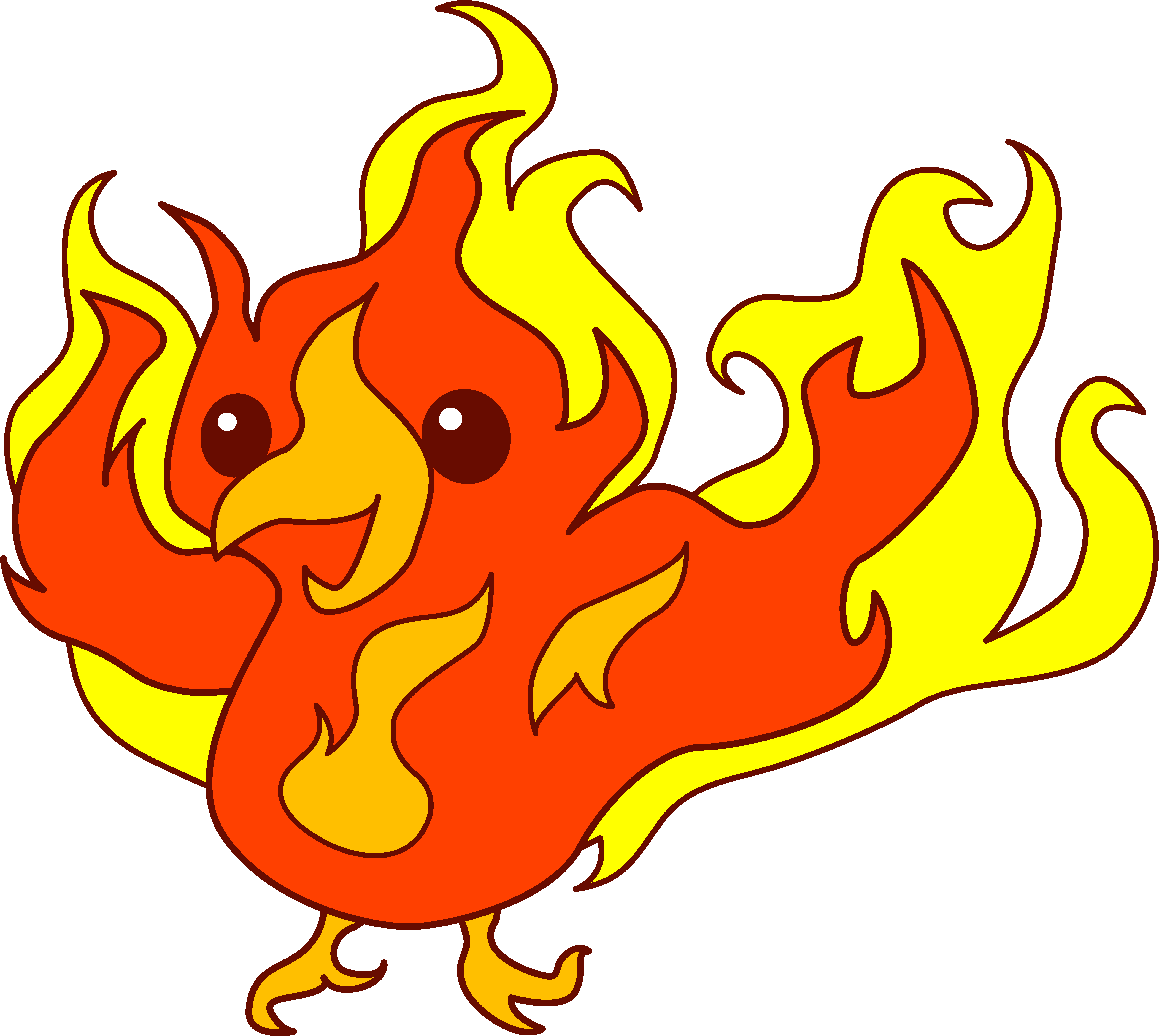 Cute Fiery Phoenix Bird