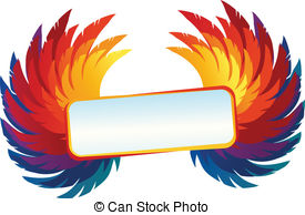 Banner with wings phoenix Vector Clip Art Illustrations