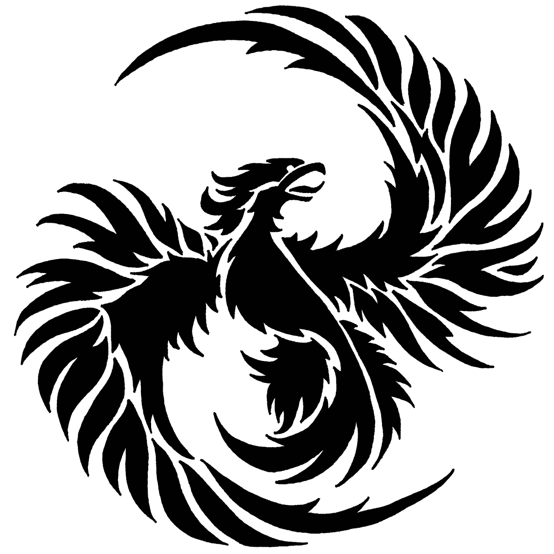 Phoenix bird stencil.