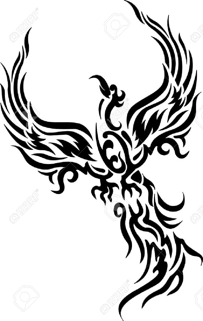 phoenix clipart stencil