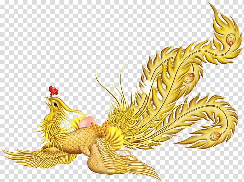 Goldcolored bird illustration.