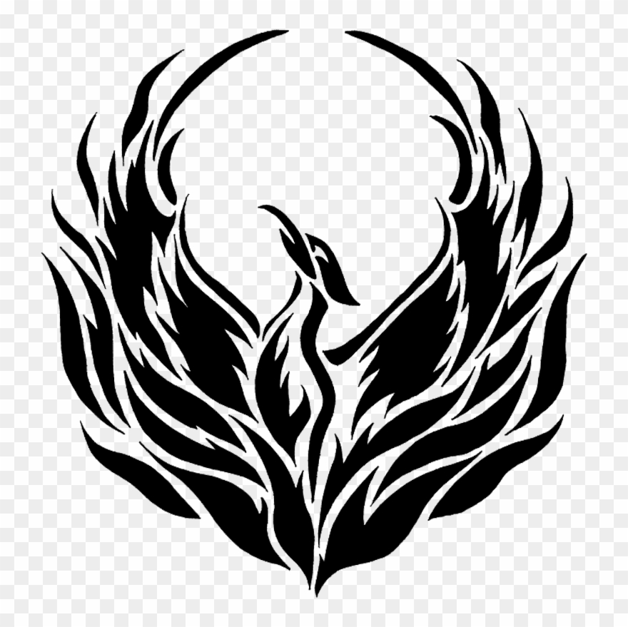 Phoenix Black And White Png Vector Free Library