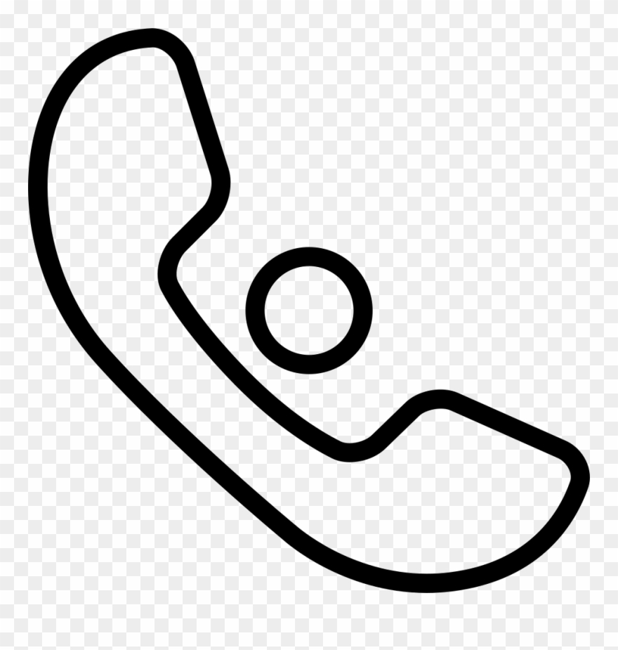 Phone Auricular Outline With A Small Circle Comments Clipart