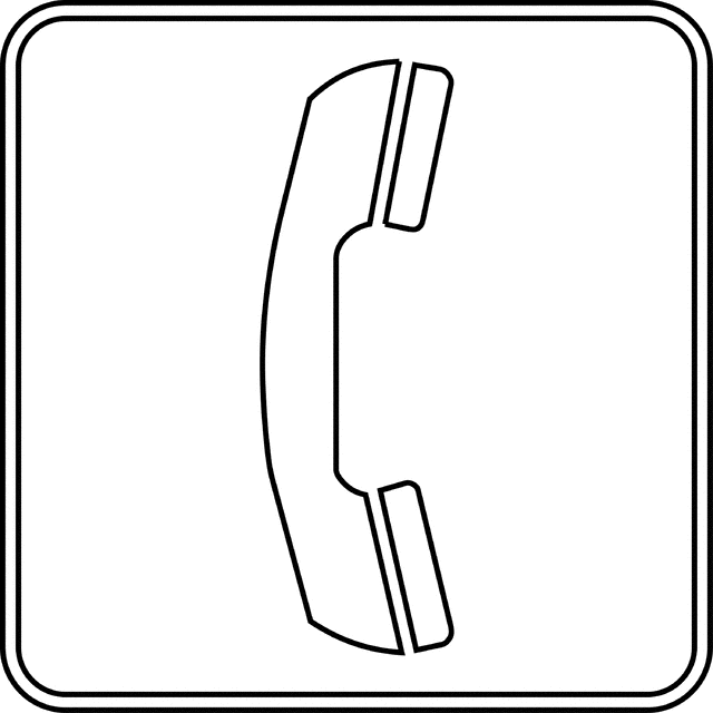 Telephone outline clipart.