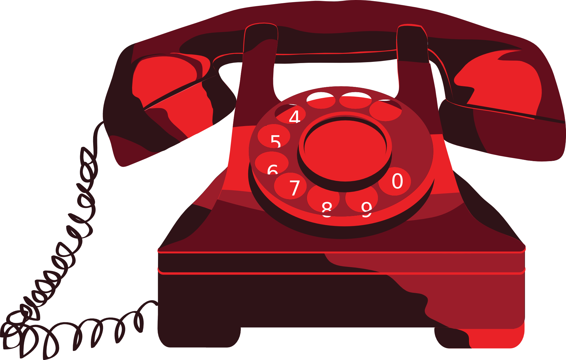 Clipart of red retro phone free image