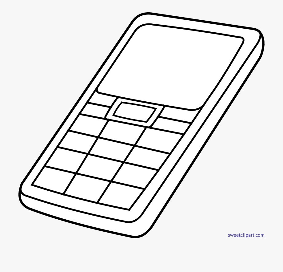 Cell Phone Black And White Clipart