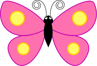 Butterfly spotted wings pink