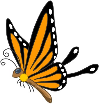 Cartoon animals clipart butterfly