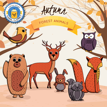 Autumn forest animals.