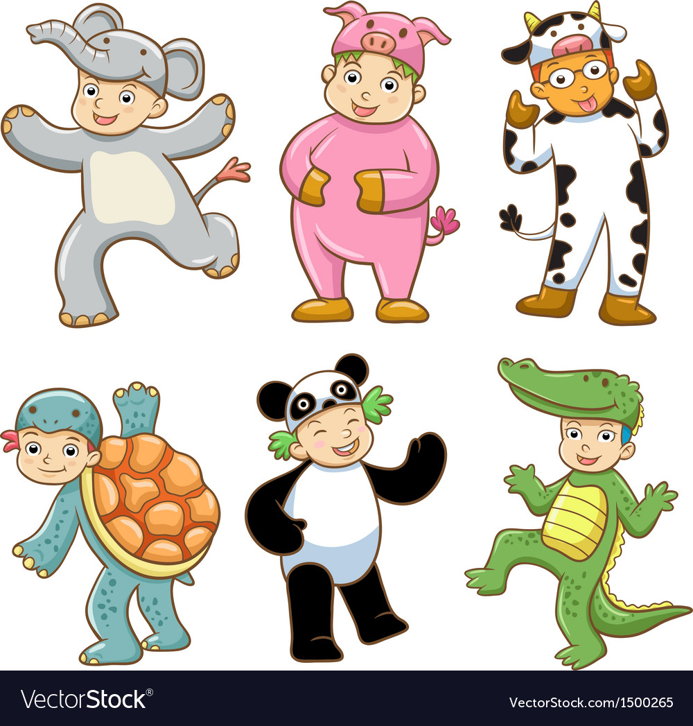 Kid with animals costume